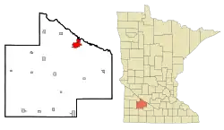 Location of Redwood Fallswithin Redwood County and state of Minnesota