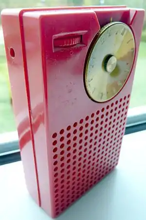 Image 68The Regency TR-1, which used Texas Instruments' NPN transistors, was the world's first commercially produced transistor radio in 1954. (from History of radio)