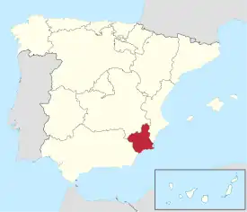 Map of the Region of Murcia