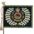 The regimental colour of the Stormont, Dundas and Glengarry Highlanders, with additional Battle Honours (2019).