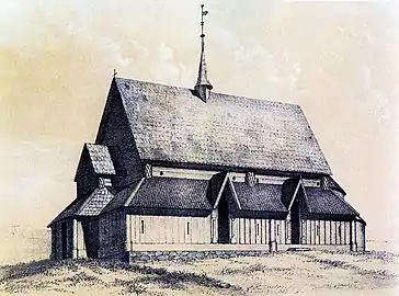 View of the church in 1855