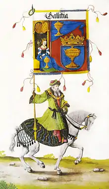 Arms of the kingdom of Galicia in the "Great Triumphal Chariot of Maximilian", Year 1515.