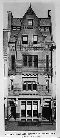 Reliance Insurance Company of Philadelphia (1881–82, demolished 1960).