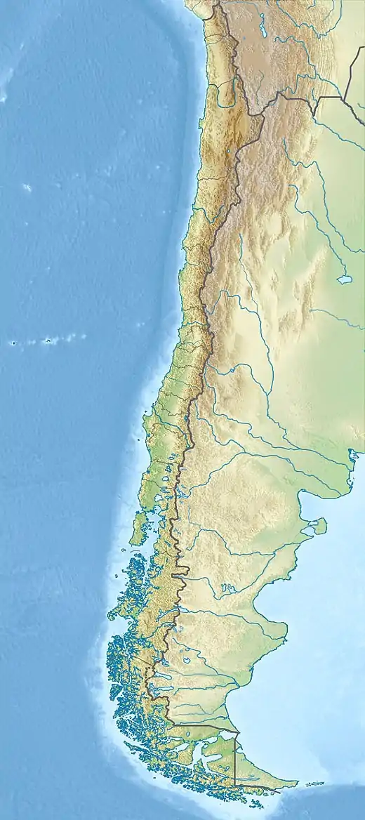 Location of Calafquén Lake in Chile.