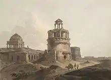 Feroze Shah Kotla ruins, painted in 1802.