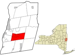 Location in Rensselaer County and the state of New York.