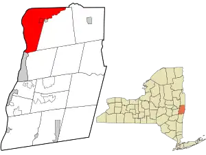 Location in Rensselaer County and the state of New York.