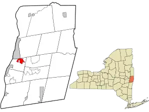 Location in Rensselaer County and the state of New York.