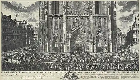 The Arrival of Louis XV at Strasbourg Cathedral, from a drawing by Weis [fr]