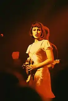 Saffron performing with Republica in San Antonio, Texas in 1996