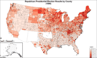 Map of Republican presidential election results by county