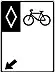 Indicates that the lane is reserved for exclusive use of bicycles. This is designated by a lane marking separating the portion of road used by motor vehicles from the portion of road used by bicycles (Separated by a solid white line)