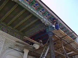 Restoration work being carried out on the Khudayar Khan Palace, Kokand, Uzbekistan, in 2008