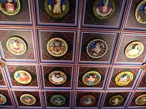 Part of the restored ceiling of the King's Presence Chamber