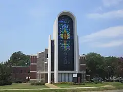 The large Central Baptist Church in Springhill