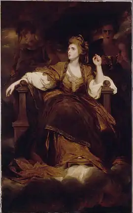 Joshua Reynolds depicted Sarah Siddons as The Muse of Tragedy, largely due to her triumph in the role of Lady Macbeth.