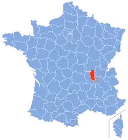 Location of Rhône in France