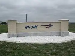 Rhome sign off of U.S. Route 287