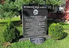 "Richmond High Forever" monument
