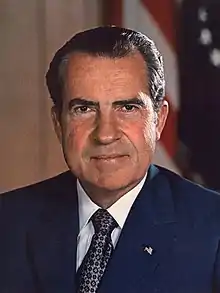 Photographic portrait of Richard Nixon