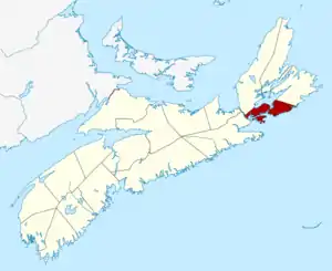 Location of Richmond County, Nova Scotia