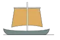 A square sail is loose-footed, but may be attached to a spar, below.