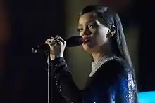 Image 107Barbadian artist Rihanna had the most songs top the Billboard Hot 100 chart in the 2010s (nine). (from 2010s in culture)