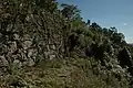 Stone walls at Rikan Castle