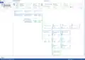 Network diagram view of sample project opened in Rillsoft Project 6