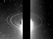 Rings of Neptune taken in occultation from 280,000km