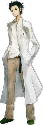 A stylized illustration of a young man wearing a white lab coat