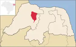 Location in Rio Grande do Norte  state