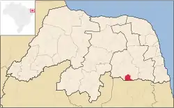 Location in Rio Grande do Norte  state