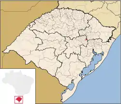 Geograpichal divisions of Rio Grande do Sul. Imigrante is highlighted in red.