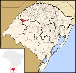 Location in Rio Grande do Sul  state