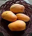 Fully ripe Chok Anan mangoes.