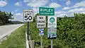 Ripley corporation limit sign.