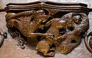 A misericord, alleged inspiration for Lewis Carroll's Alice's Adventures in Wonderland