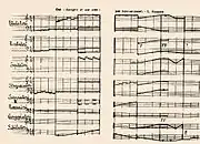 Russolo, 1913: score of en-harmonic notation; partitura for Intonarumori