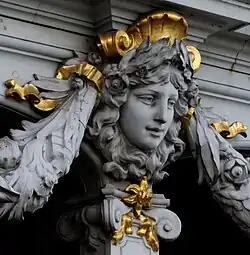 Beaux Arts mascaron on the Pont Alexandre III, Paris, designed by Joseph Cassien-Bernard and Gaston Cousin, 1896-1900