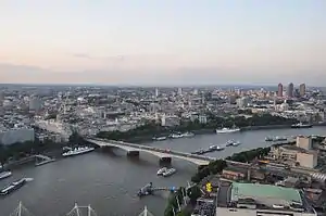 River Thames and Waterloo Bridge, with National Theatre, centre-right