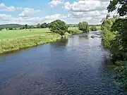 The River Wharfe looking downstream from the A658 bridge