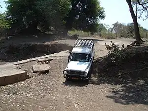 Damaged river crossing in Maramani