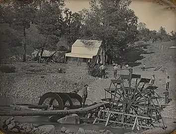 River mining, North Fork of the American River, c. 1850–1855