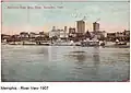View of downtown Memphis in 1907 from the Mississippi River.