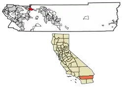 Location of Banning in Riverside County, California.