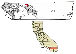 Location of Desert Hot Springs in Riverside County, California.