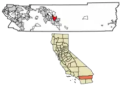 Location of Indio in Riverside County, California