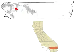 Location in Riverside County and the state of California