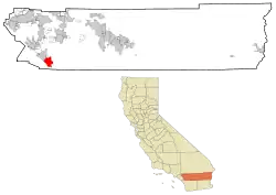 Location of Riverside County within the State of California